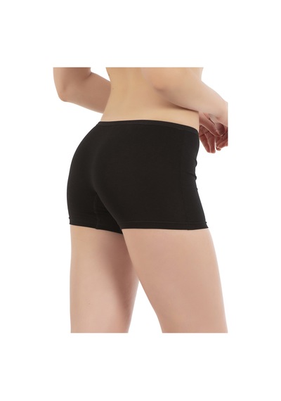 Özkan Underwear Özkan 0412 Kadın Likralı %95 Pamuklu Süprem Esnek Rahat Boxer Şort Tayt Siyah