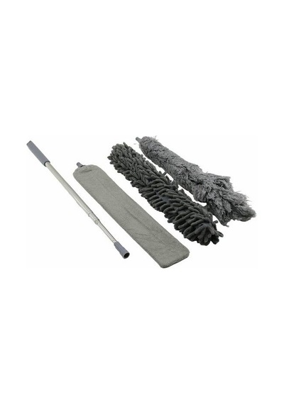 3 Başlıklı Teleskopik Mikrofiber Toz Alma Seti, 205 Cm Uzayan Sap