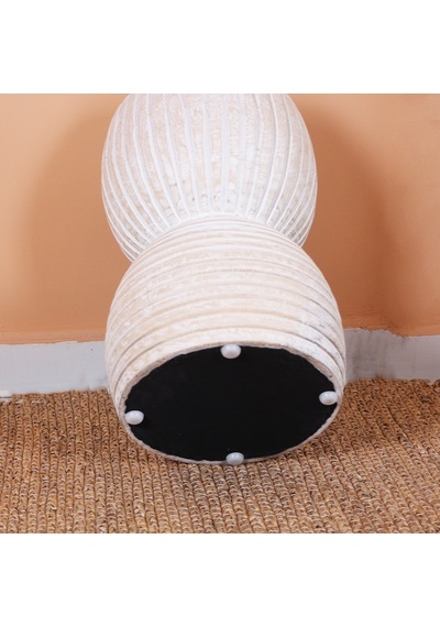 Nava El Yapımı Beyaz Mungur Sehpa 47x27 Cm
