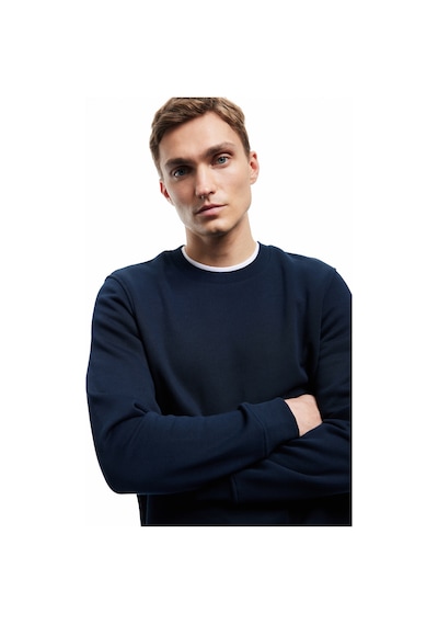 Koton Pamuklu Uzun Kollu Bisiklet Yaka Erkek Basic Sweatshirt Lacivert 6wam70017mk Lacivert