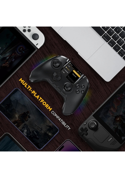 Manba One Kablosuz Gamepad Siyah 2 Ekran, Manyetik Stand, Pc/switch/android/Apple ios Uyumlu  Desteği