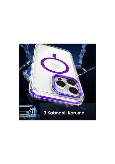 Joko Apple İphone 15 Pro Max Bella Magsafe Kapak - Derin Mor 0.2M-Çok Renkli