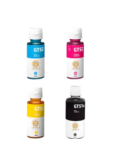 Hp Uyumlu Gt53xl Siyah + Gt52 Renkli 4'lü Mürekkep Seti Black, Cyan, Magenta, Yellow - Smart Tank Ve Ink Tank Tam Uyumlu