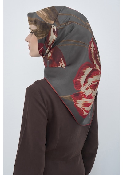 Armine Saf İpek Sura Eşarp-2026 İlkbahar-yaz- 95060d Kahve-bordo