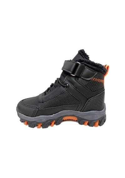 Callion 06p Deri Çocuk Sneakers Bot Siyah Oranj Siyah