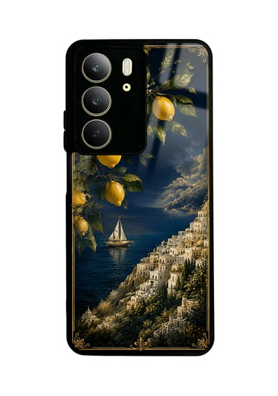 Realme C75 Lemon Coast Dream Tasarımlı Glossy Telefon Kılıfı Blue