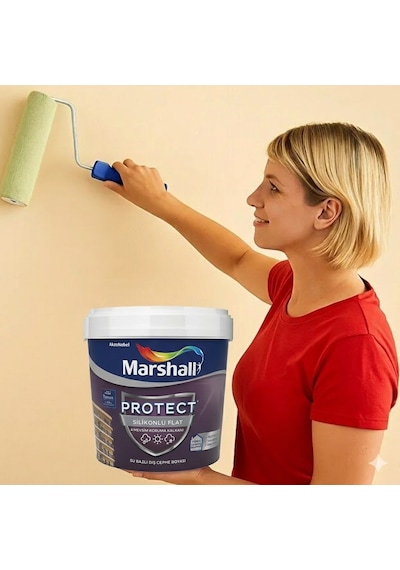 Marshall Protect Silikonlu Flat Bw Baz Beyaz Dış Cephe Boyası 15 L