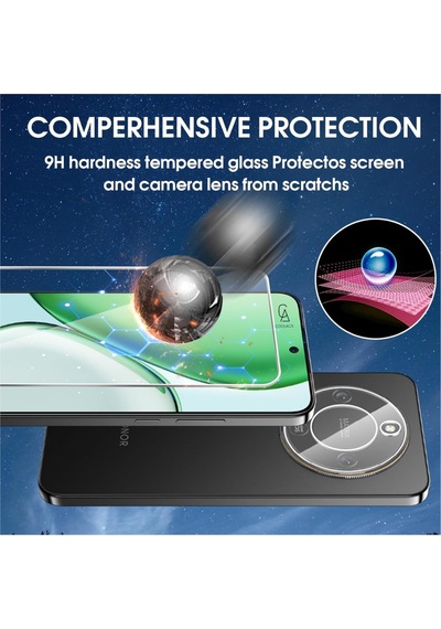 Honor Magic 8 Lite İle Uyumlu Ekran Koruyucu Şeffaf Temperli Kırılmaz Cam Ekran Koruyucu