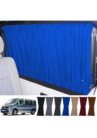 Pandami Renault Trafic 2001-2014 Uyumlu Mavi Raylı Oto Perde Takımı