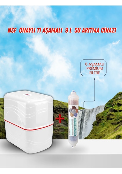 Nsf Onaylı 11 Aşamalı 9l Su Arıtma Cihazı- Beyaz Su Arıtma Cihazı 11 Aşamalı