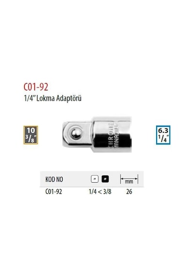 Ceta Form C01-92 1/4’’ Lokma Adaptörü