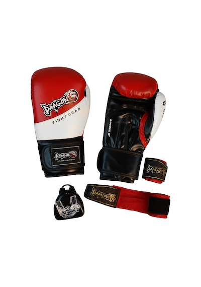 Dragondo 33044-p Jr Çocuk Boks Eldiveni Seti Eldiven+bandaj+dişlik Kırmızı