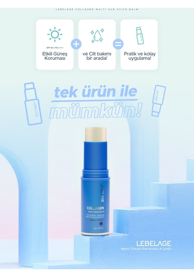 Lebelage Kuru Cilt İçin   Stick Güneş Koruyucu Collagen Sun Balm SPF 50+/PA ++++