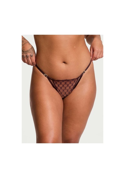 Victoria's Secret Vs Logo İşlemeli Askılı Bikini Külot Bordo