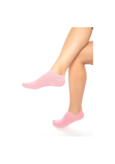 Saysez Bambu Kadın Sneaker Pembe Çorap Dikişsiz Görünmez Bilekte Spor Çorap Premium 4'lü Paket Renkli