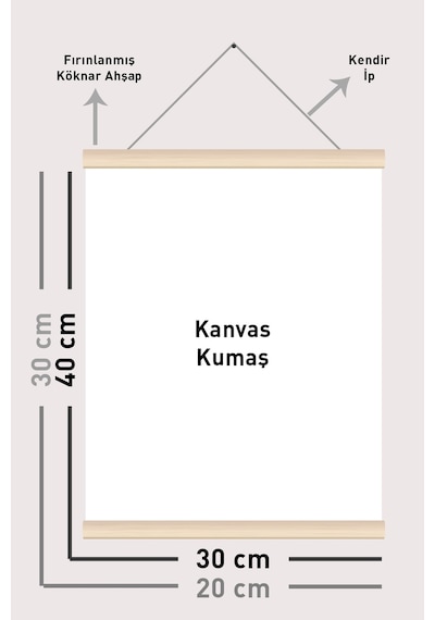 Geyik Tilki Kaplan Konulu İp Askılı Çocuk Odası Kanvas Poster Tablo Duvar Dekoru