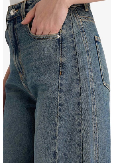 Defacto Barrel Fit Yüksek Bel Uzun Jean Yıkamalı Pantolon F8238ax25aunm34 Mavi