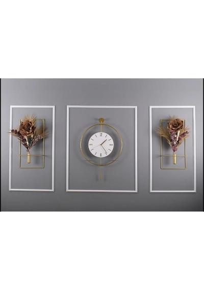 MetaQuartz Aksesuar Büyük Boy 50 75 Cm 3'lü Gold Kristal Set 2li Çiçeklik