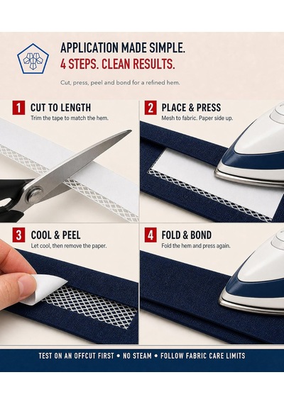 Perde Telası 1.5 Cm X 50 M - Kalın Paça Kot Denim Telası - Çift Taraflı Yapışkan Tela - Amerikan Tela - Dikiş Nakış Telası Beyaz Diğer