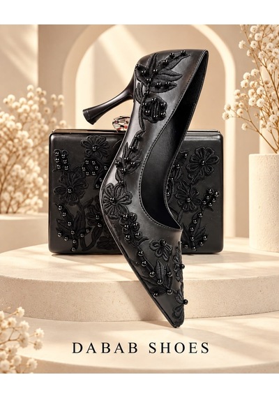 Dabab Shoes Vıanel Kadın Siyah Çiçek Nakışlı İnci Detaylı Sivri Burun 7 Cm Kadeh Topuklu Stiletto Ayakkabı Ve Abiye Çanta Dabab Shoes Vıanel Kadın Siyah Çiçek Nakışlı İnci Detaylı Sivri Burun 7 Cm Kadeh Topuklu Stiletto Ayakkabı Ve Abiye Çanta