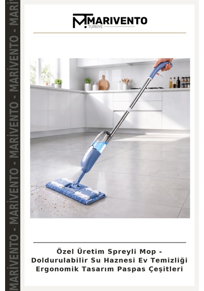 Özel Üretim Spreyli Mop - Doldurulabilir Su Haznesi Ev Temizliği Ergonomik Tasarım Paspas Çeşitleri Çok Renkli