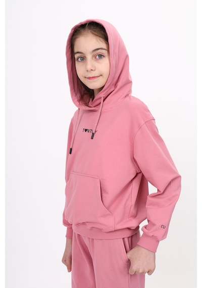 Toontoy Kız Çocuk Oversize Kapüşonlu Cepli Düşük Omuz Baskılı Sweatshirt - 2 İplik Gülkurusu Toontoy Kız Çocuk Oversize Kapüşonlu Cepli Düşük Omuz Baskılı Sweatshirt - 2 İplik Gülkurusu