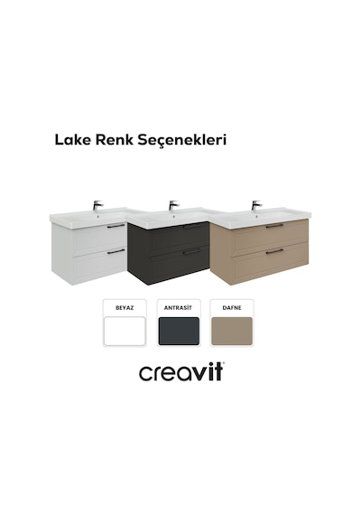 Creavit D20 100 Cm İki Çekmeceli Lavabo Dolabı Dafne Lake Kapak Dafne Creavit D20 100 Cm İki Çekmeceli Lavabo Dolabı Dafne Lake Kapak Dafne