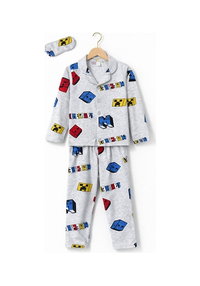 Free Beka Erkek Çocuk Önden Düğmeli Desenli Pijama Takımı %100 Pamuklu Pijama Takımı Çok Renkli
