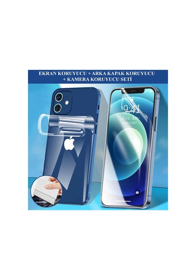 Iphone Xr Uyumlu Kırılmaz Cam Ön Ve Arka 3in1 Özel Kesim Hydrogel Film