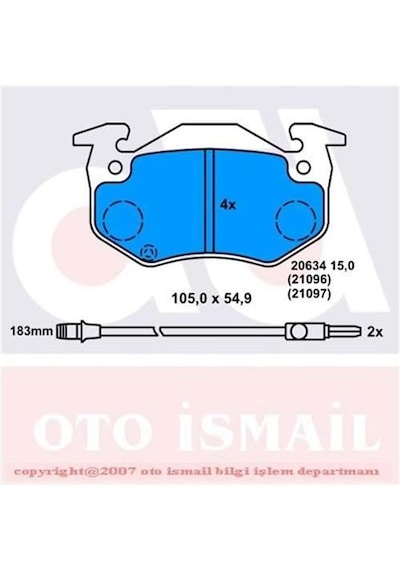 BOSCH 986466346 Fren Balatası Ön Fişli Twingo 93-