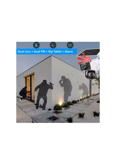 Ultimate Solar 4g Güneş Enerjili Dual Lens 360 Görüş Akıllı Güvenlik Kamerası O-kam Uygulama 25883295