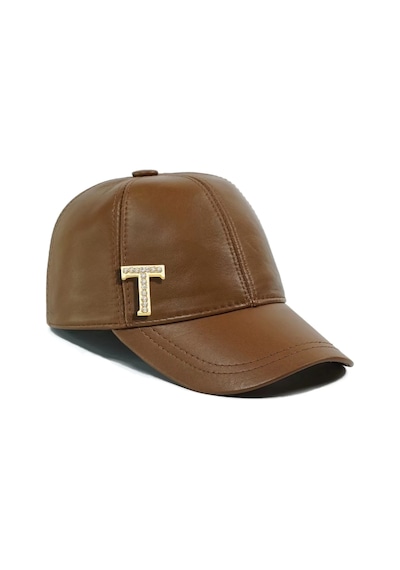 Twingold İsme Özel Kep Şapka - %100 Deri - Ab01012 - Camel Camel