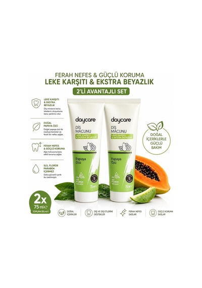 Papaya Özlü Glutensiz Diş Macunu 2'li