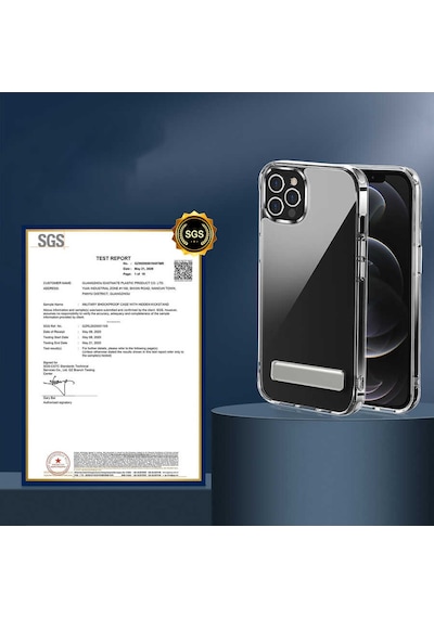 Apple Uyumlu iPhone 14 Pro  Standlı Şeffaf Silikon Zore L-stand Kılıf-renksiz Renksiz