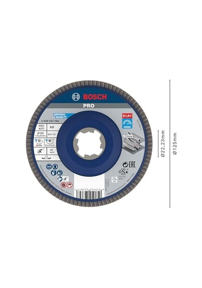 Bosch Uyumlu 1x Pro Metal X571 Yelpaze Taşlama Diski, X-lock İçin Açılı Tasarım Çelik, Paslanmaz Çelik, Ø 125 Mm, Granülasyon 60, Profesyonel Aksesuar Küçük Açılı Taşlama Makinesi Bosch Uyumlu 1x Pro Metal X571 Yelpaze Taşlama Diski, X-lock İçin Açılı Tasarım Çelik, Paslanmaz Çelik, Ø 125 Mm, Granülasyon 60, Profesyonel Aksesuar Küçük Açılı Taşlama Makinesi