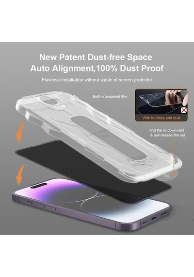 Apple Uyumlu   iPhone 16 Hayalet Kolay Uygulama Aparatlı Ekran Koruycu