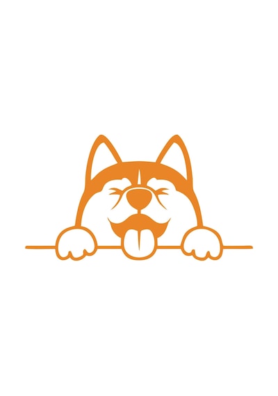 Tutunan Köpek Araba Sticker 17x17 Cm Turuncu