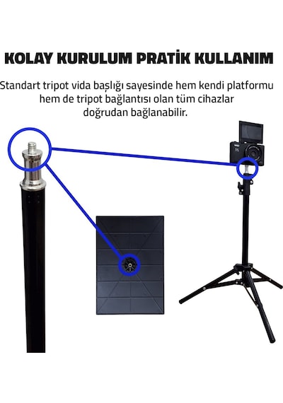 Upway Çok Amaçlı Teleskobik Sahne, Projeksiyon Ve Tablet Standı - 112 Cm Teleskobik Tripot