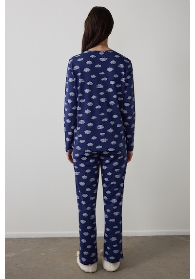 Penti Lacivert Cloudy Night Pantolon Pijama Takımı