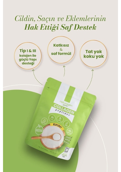 2 Adet Naturagen Kolajen Gurme %100 Saf Collagen Peptides - 150 Gram