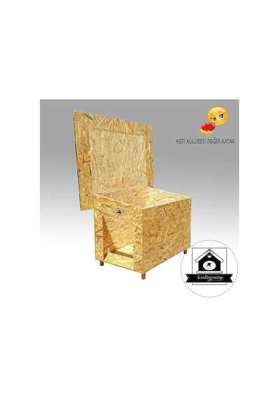 Kedigram Kedi Kulübesi Mama İstasyonu Kabı + Kedi Evi