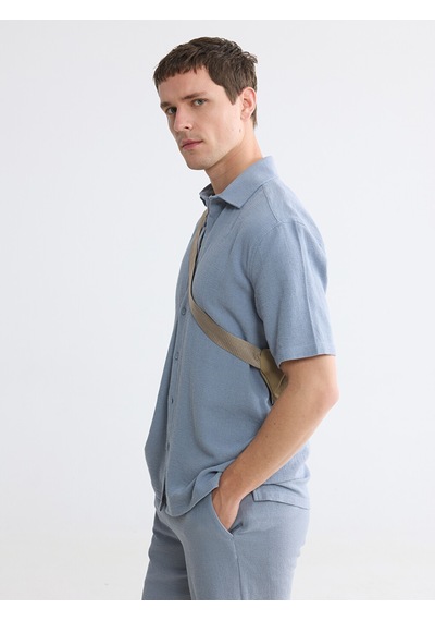 Lcw Vision İndigo Regular Fit Erkek Dokulu Gömlek Lcw Vision İndigo Regular Fit Erkek Dokulu Gömlek