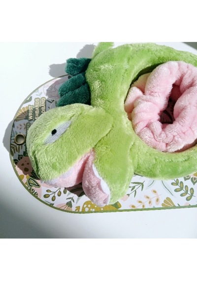 Peluş Dinazor Figürlü Taç Ve Toka Seti Yeşil,pembe Diğer