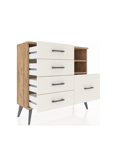 Arges Şifonyer 2 Raflı 5 Çekmeceli 88x30x80 Çam-çam/aytaşı Çam/aytaşı