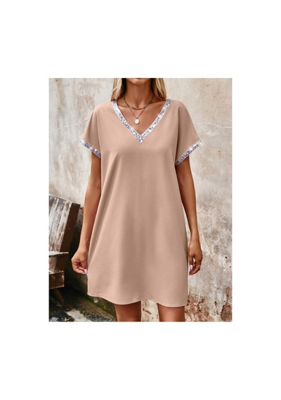 Butik İstanbul Kadın Yaka Ve Kol Pul Payet Şeritli Ithal Krep Elbise Bej Butik İstanbul Kadın Yaka Ve Kol Pul Payet Şeritli Ithal Krep Elbise Bej