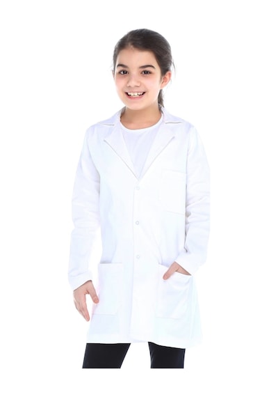 Tülü Akkoç Kız Çocuk Doktor Önlüğü Beyaz