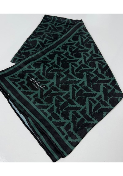 İpekal Soft Pamuk Eşarp-90 X 90 -06100 Siyah-zümrüt