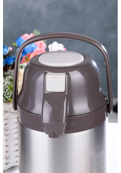 Cooker Ckr2007 2.5 Lt Çift Katlı Paslanmaz Çelik Pompalı Termos Renkli