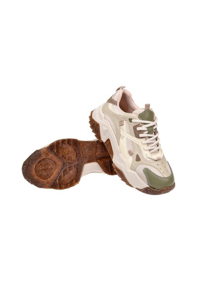 Sms Kadın Spor Ayakkabı Sneaker Sms-65137 Bej Yeşil Bej - Yeşil