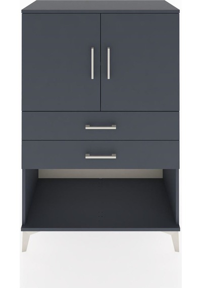 Hyperion Dolap 2 Raflı 2 Çekmeceli 2 Kapaklı 88x44x134 Antras... Antrasit